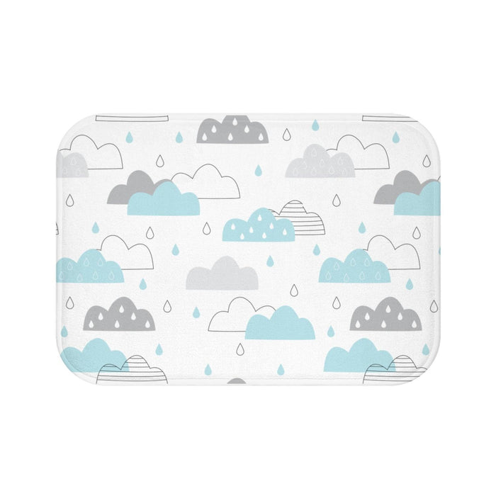 Kids Bath Mat Clouds, Kids Bathroom Decor, Kids Shower Curtain | Pippa + June