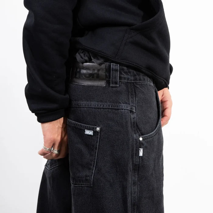 Denim Pants H-Line Washed Black - Four Street