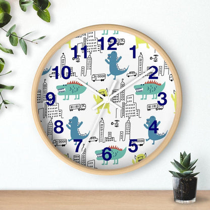 Nursery Wall Clock No Ticking Dinosaur Monster, Boys Wall Clock, Nursery Large Wall Clock, Kids Wall Clock, Silent Nursery Wall Clock | Pippa + June