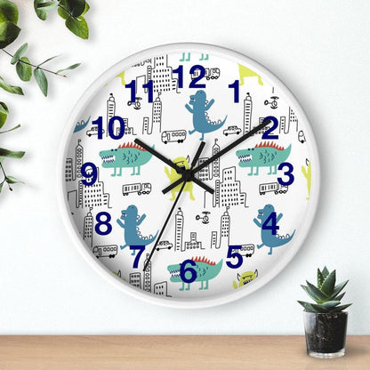 Nursery Wall Clock No Ticking Dinosaur Monster, Boys Wall Clock, Nursery Large Wall Clock, Kids Wall Clock, Silent Nursery Wall Clock | Pippa + June
