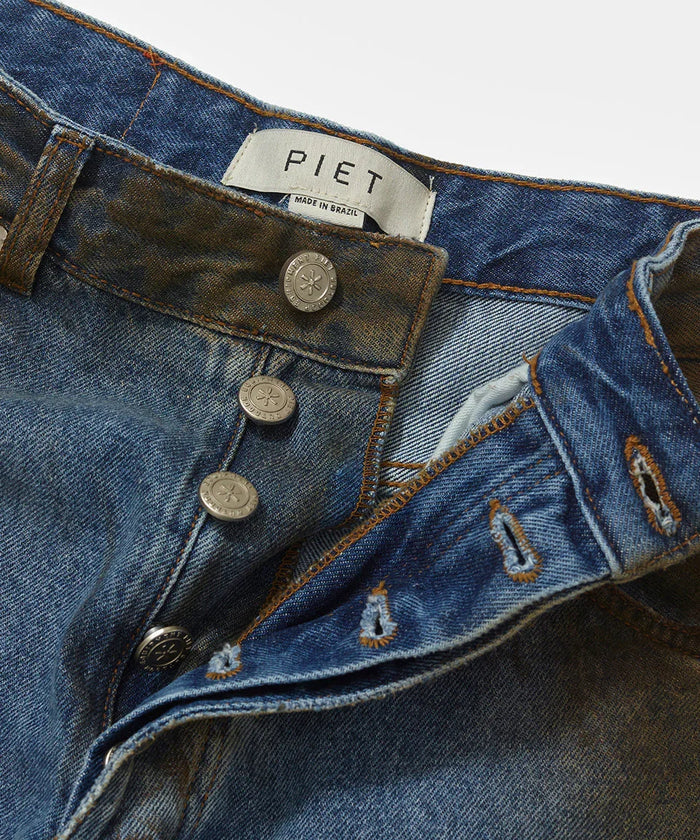 Dirt Stained Oversized Denim Blue - Four Street