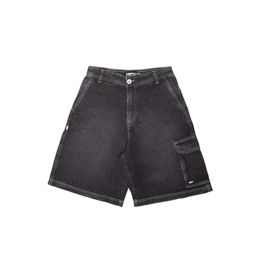 Faded Denim Shorts Black - Four Street