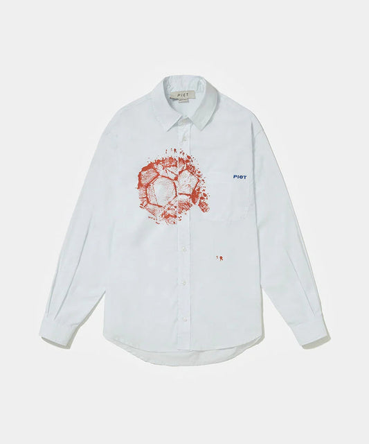 Football Long Sleeve Shirt White - Four Street