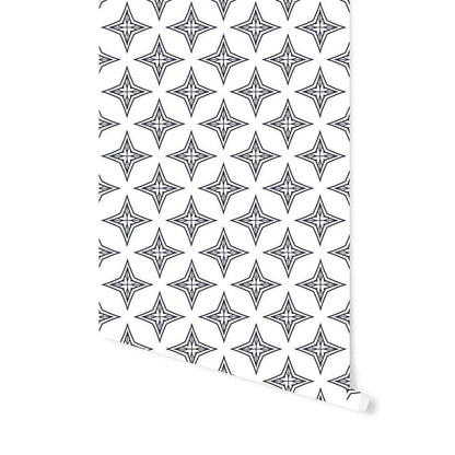Geometric Removable Wallpaper Black White, Peel and Stick Wallpaper, Repositionable Wallpaper | Pippa + June