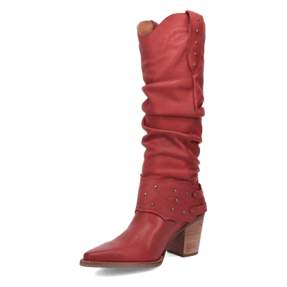 PRODUCT SHOT GRIT N' GRACE LEATHER BOOT AT 225 DEGREE ANGLE