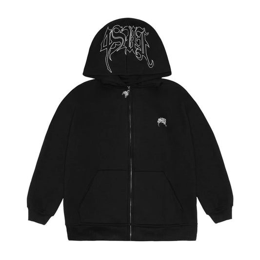 HOODIE ZÍPER 4SUF BLACK - Four Street