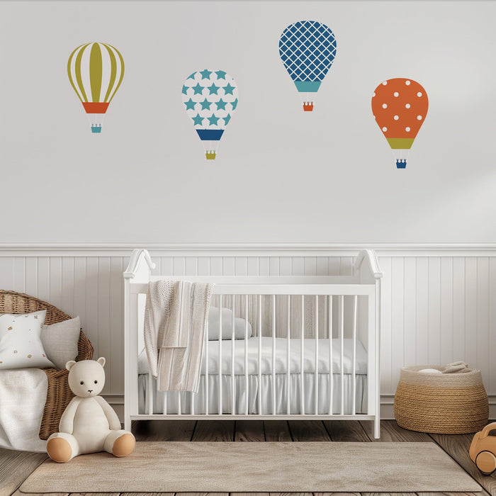 Boys Wall Decals Hot Air Balloons, Boys Wall Stickers, Boys Bedroom Decor, Boys Wall Decor, Boys Nursery Decor & Accessories, Fabric Wall Decals, Boys Modern Decor, Made in Canada | Pippa + June