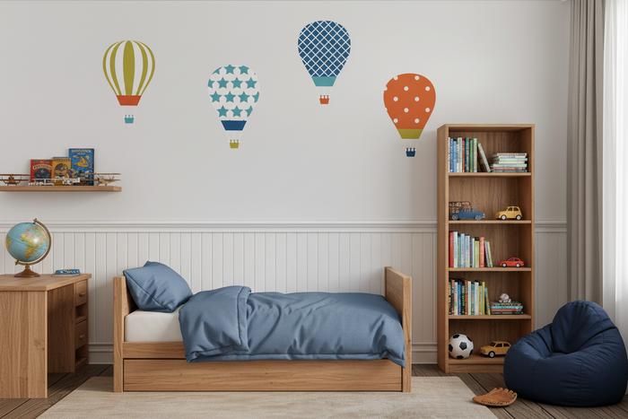 Boys Wall Decals Hot Air Balloons, Boys Wall Stickers, Boys Bedroom Decor, Boys Wall Decor, Boys Nursery Decor & Accessories, Boys Modern Decor, Made in Canada | Pippa + June