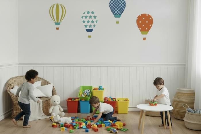 Boys Wall Decals Hot Air Balloons, Boys Wall Stickers, Boys Bedroom Decor, Boys Wall Decor, Boys Nursery Decor & Accessories, Boys Modern Decor, Made in Canada | Pippa + June