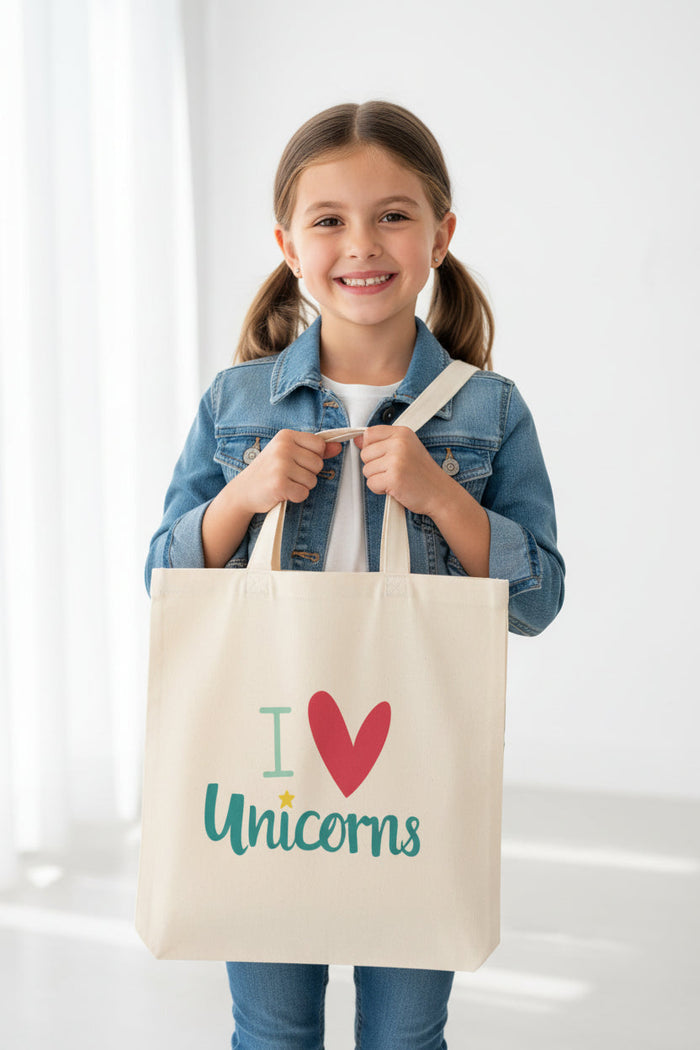 Kids Cotton Canvas Tote Bags Unicorns, Girls Tote Bag, Kids School Bag, Kids Tote Bag, Kids Toddler Tote Bags, Kids Cotton Bags, Kids Reusable Bags, Kids Shopper Bags, Kids Gifts, Made in USA | Pippa + June