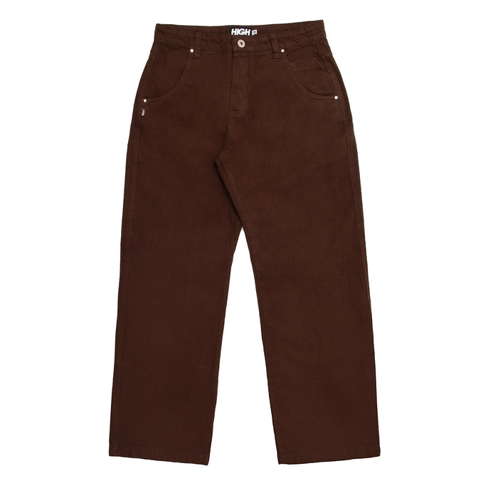 Jeans Pants Logo Line Brown - Four Street