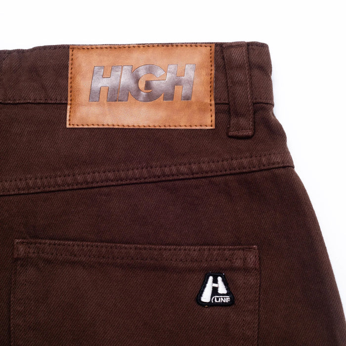 Jeans Pants Logo Line Brown - Four Street