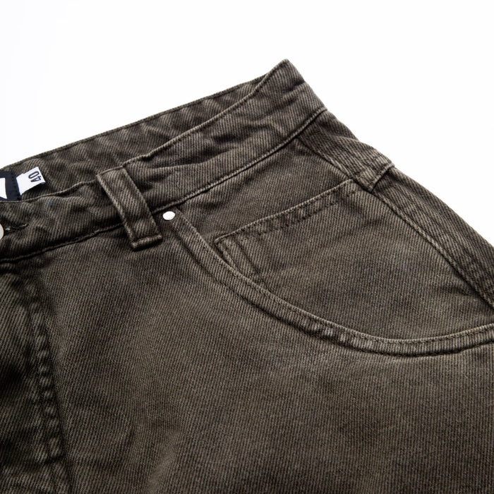 Jeans Pants Logo Line Desert Green - Four Street