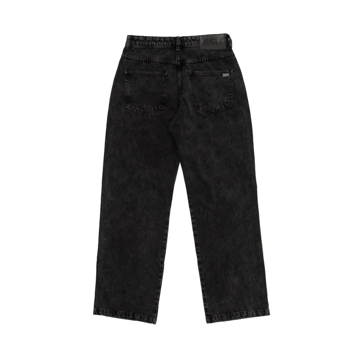 Jeans Pants Logo Line Washed Black - Four Street