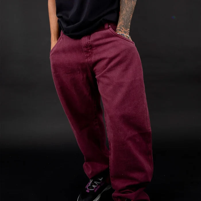 Jeans Pants Logo Line Wine - Four Street