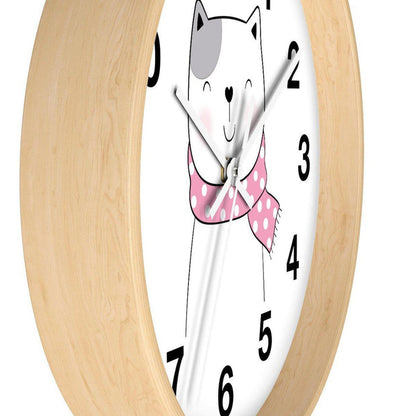 Girls Wall Clock, Girls Nursery Wall Clock No Ticking Kitty Cat, Girls Clock Nursery Large Wall Clock, Kids Wall Clock, Silent Nursery Wall Clock, Girls Baby Shower Gift, Made in the USA | Pippa + June