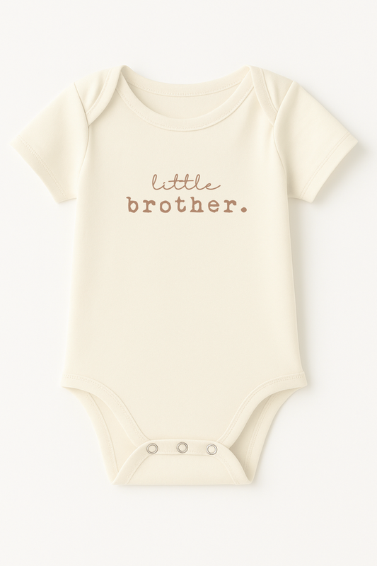 Little Brother Clay Organic Cotton Baby Bodysuit Short Sleeve