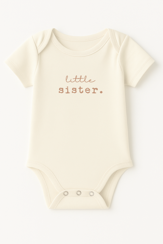 Little Sister Clay Organic Cotton Short Sleeve Baby Bodysuit