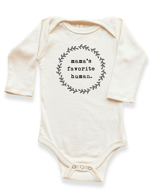 Mama's Favorite Human Organic Bodysuit Long Sleeve