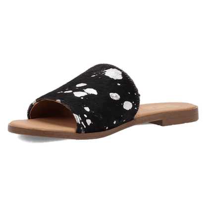 PRODUCT SHOT MOO MOO SANDAL AT 225 DEGREE ANGLE