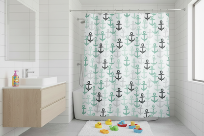 Kids Shower Curtain Ocean Nautical Gender Neutral, Boys Shower Curtain, Kids Bathroom Decor,  Kids Bathroom Accessories, Made in the USA | Pippa + June