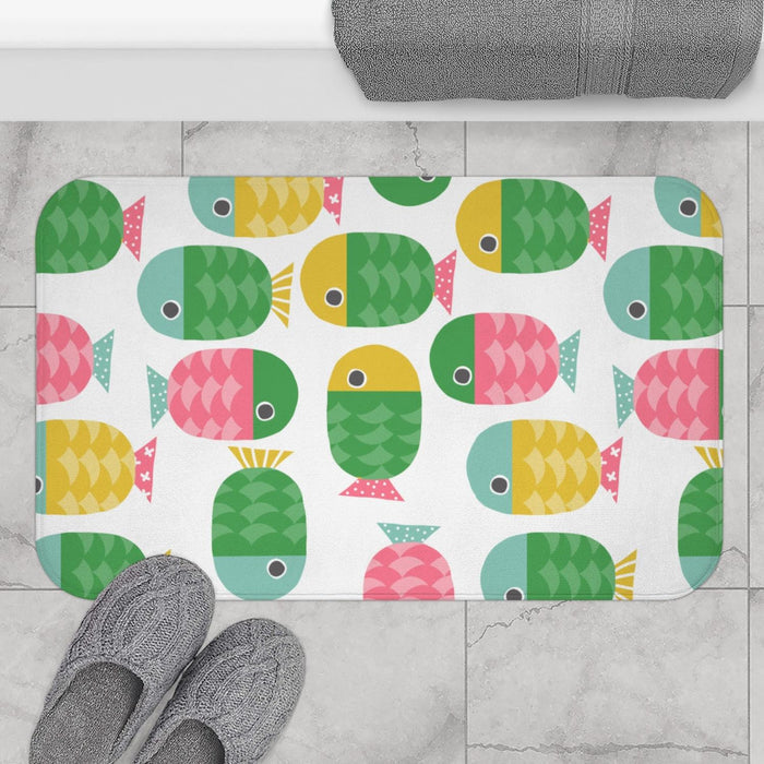 Kids Bath Mat Fish, Kids Bathroom Decor, Kids Shower Curtain | Pippa + June