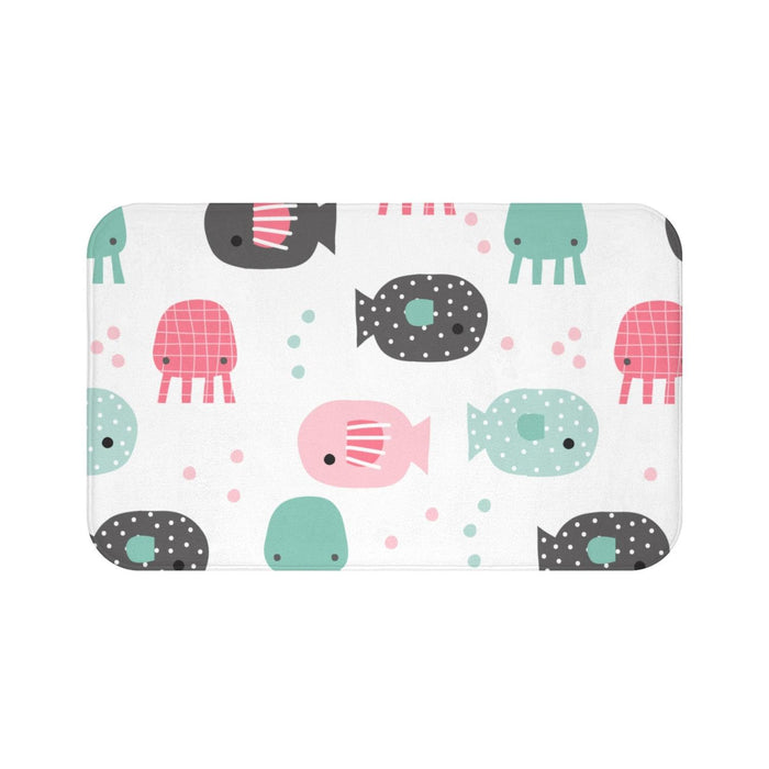 Kids Bath Mat Nautical Ocean Fish, Kids Shower Mat, Kids Bathtub Mat, Kids Bathroom Decor, Kids Bathroom Accessories, Girls Bath Mat, Kids Modern Decor, Made in the USA | Pippa + June