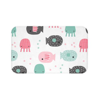 Kids Bath Mat Nautical Ocean Fish, Kids Shower Mat, Kids Bathtub Mat, Kids Bathroom Decor, Kids Bathroom Accessories, Girls Bath Mat, Kids Modern Decor, Made in the USA | Pippa + June