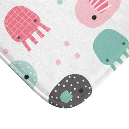 Kids Bath Mat Nautical Ocean Fish, Kids Shower Mat, Kids Bathtub Mat, Kids Bathroom Decor, Kids Bathroom Accessories, Girls Bath Mat, Kids Modern Decor, Made in the USA | Pippa + June