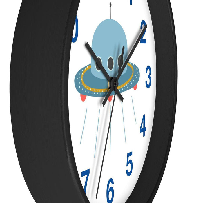 Kids Wall Clock Outer Space UFO, Large Clock Silent No Ticking, Nursery Wall Clock, Childrens Wall Clock, Kids Bedroom Wall Decor, Nursery Wall Decor, Made in the USA | Pippa + June