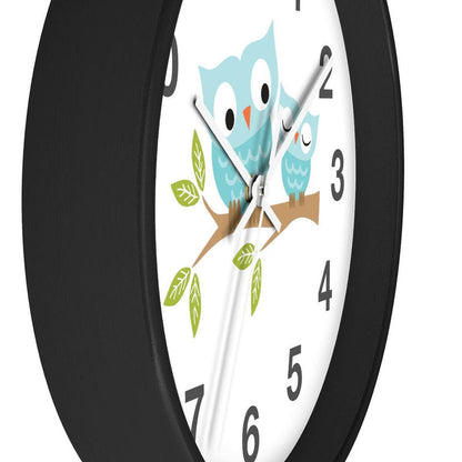 Kids Wall Clock Owls on Branch Gender Neutral, Large Clock Silent No Ticking, Nursery Wall Clock, Childrens Wall Clock, Kids Bedroom Wall Decor, Nursery Wall Decor, Made in the USA | Pippa + June