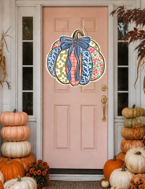 Patchwork Pumpkin Doorhanger