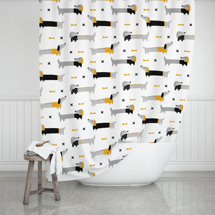 Shower Curtain Puppy Dog, Bathroom Decor & Accessories, Bath Curtain, Made in the USA | Pippa + June