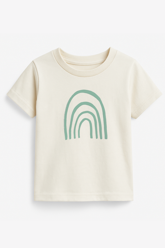 Rainbow Seafoam Organic Cotton Short Sleeve Toddler T-Shirt