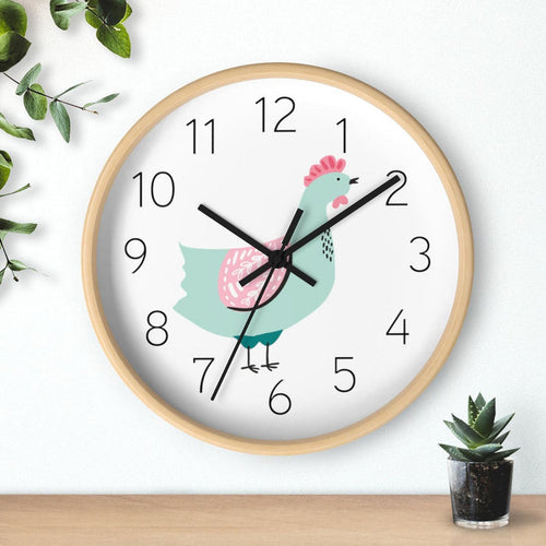 Modern Wall Clock Rooster, Silent Non Ticking Wall Clock, Office Clock, Modern Decorative Wall Clock, Living Room Decor, Made in the USA | Pippa + June