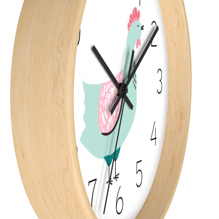 Modern Wall Clock Rooster, Silent Non Ticking Wall Clock, Office Clock, Modern Decorative Wall Clock, Living Room Decor, Made in the USA | Pippa + June