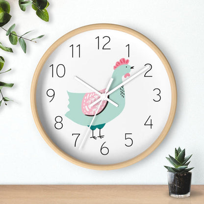 Modern Wall Clock Rooster, Silent Non Ticking Wall Clock, Office Clock, Modern Decorative Wall Clock, Living Room Decor, Made in the USA | Pippa + June