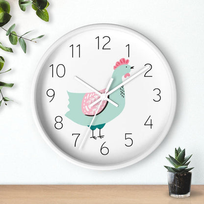 Modern Wall Clock Rooster, Silent Non Ticking Wall Clock, Office Clock, Modern Decorative Wall Clock, Living Room Decor, Made in the USA | Pippa + June