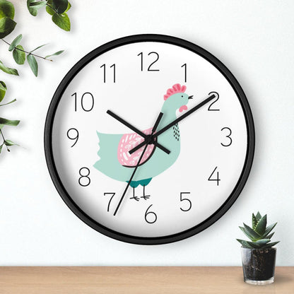 Modern Wall Clock Rooster, Silent Non Ticking Wall Clock, Office Clock, Modern Decorative Wall Clock, Living Room Decor, Made in the USA | Pippa + June