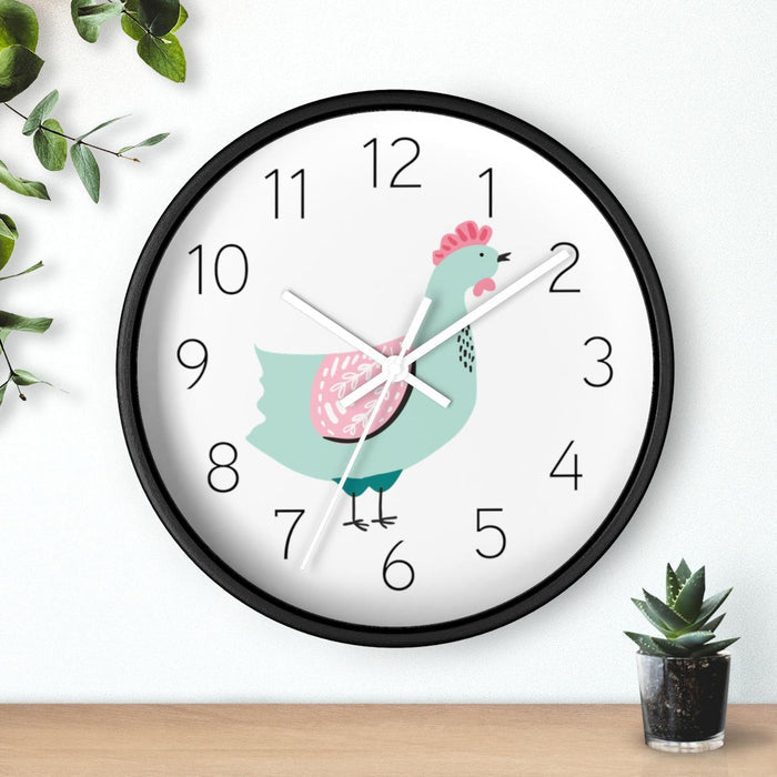 Modern Wall Clock Rooster, Silent Non Ticking Wall Clock, Office Clock, Modern Decorative Wall Clock, Living Room Decor, Made in the USA | Pippa + June