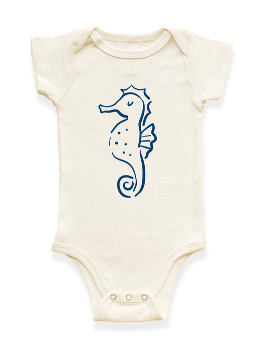Seahorse Organic Cotton Baby Bodysuit