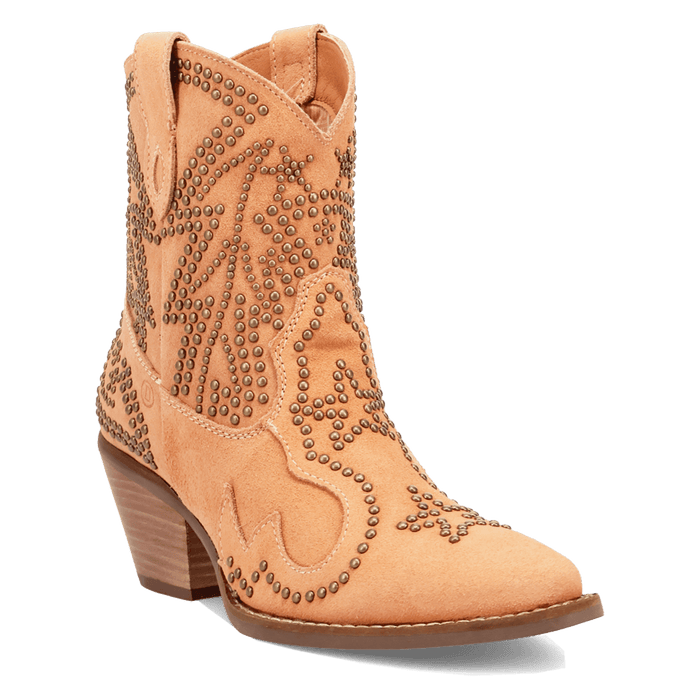 PRODUCT SHOT SEEIN' STARS SUEDE LEATHER BOOTIE AT 45 DEGREE ANGLE