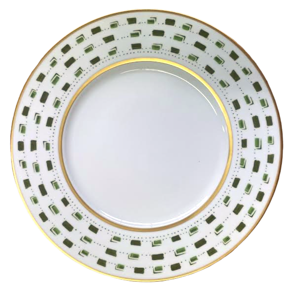 SKU# B320-REC20663 - La Bocca Leaf (Green) Presentation Plate - Shape Recamier - Size: 12.6"