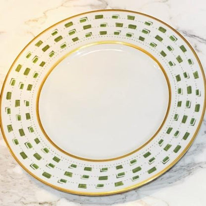 SKU# B320-REC20663 - La Bocca Leaf (Green) Presentation Plate - Shape Recamier - Size: 12.6"