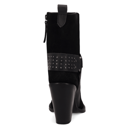 PRODUCT SHOT SONGBIRD SUEDE BOOT AT 180 DEGREE BACK ANGLE