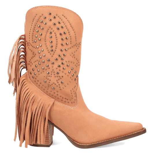 PRODUCT SHOT STAR POWER SUEDE LEATHER BOOTIE AT 90 DEGREE INSIDE ANGLE