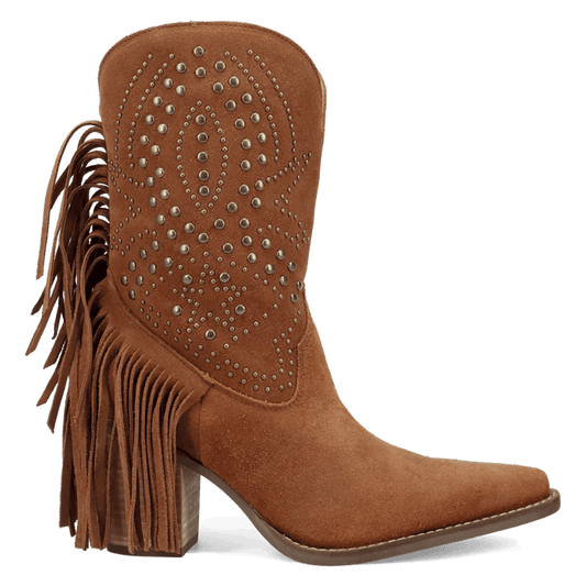 PRODUCT SHOT STAR POWER SUEDE LEATHER BOOTIE AT 90 DEGREE INSIDE ANGLE