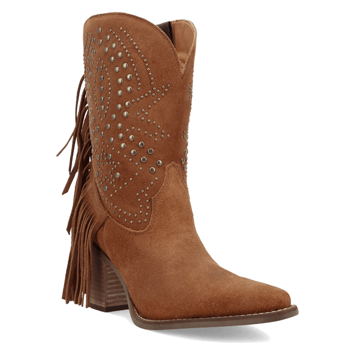 PRODUCT SHOT STAR POWER SUEDE LEATHER BOOTIE AT 45 DEGREE ANGLE