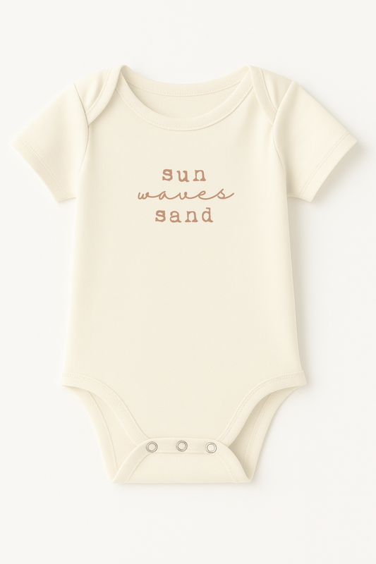 Sun Waves Sand Clay Organic Cotton Short Sleeve Baby Bodysuit