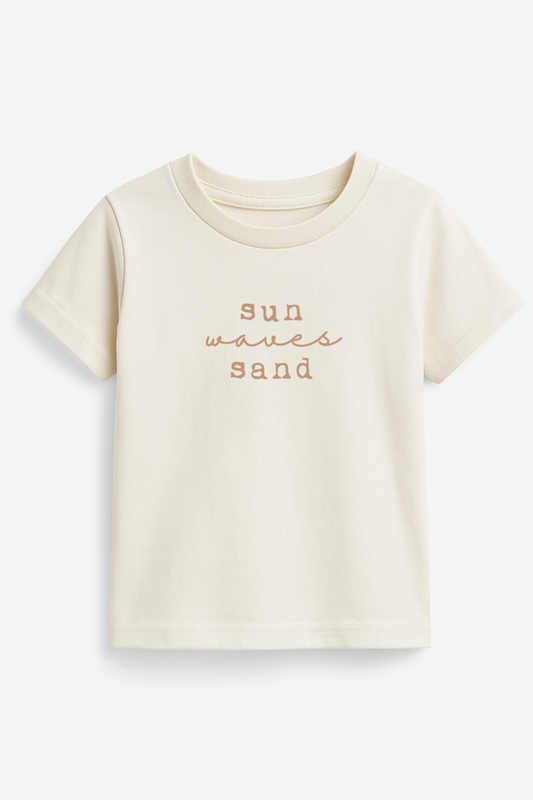 Sun Waves Sand Clay Organic Cotton Toddler T-Shirt Short Sleeve